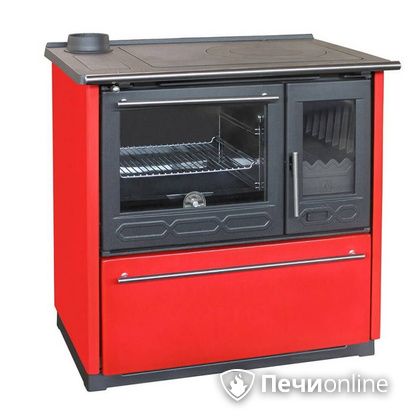 Отопительная печь Plamen 850 Glas красная труба слева в Астрахани