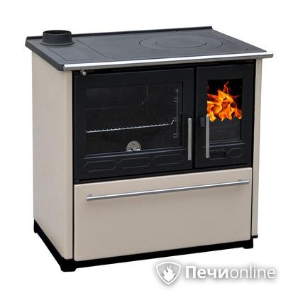 Отопительно-варочная печь Plamen 850 Glas крем труба слева в Астрахани