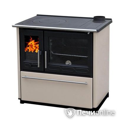 Отопительно-варочная печь Plamen 850 Glas крем труба справа в Астрахани