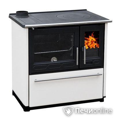 Отопительная печь Plamen 850 Glas белая труба слева в Астрахани