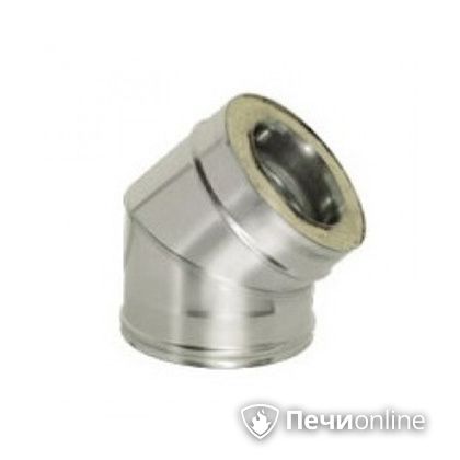 Дымоход Дымок Колено 45° с изоляцией 0,8 мм. OTFR45 150/230 в Астрахани