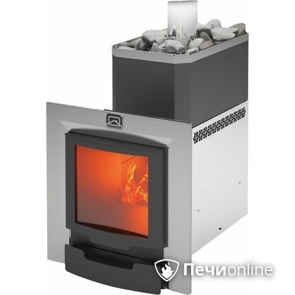 Дровяная банная печь Теплодар Русь 12 ЛНЗП Панорама Профи (дверь 17 с обрамлением) в Астрахани