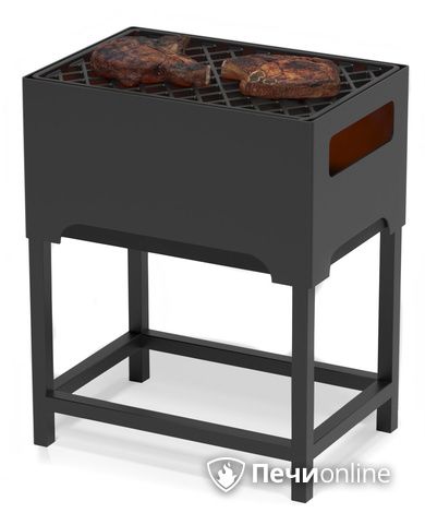 Мангал Везувий Турист №1 с чугунной решеткой "СТЕЙК" на подставке в Астрахани