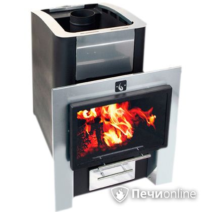 Дровяная банная печь Конвектика 16 Плазма антрацит в Астрахани