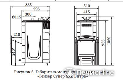 Дровяная печь-каменка TMF Гейзер Супер XXL Inox Витра ЗК антрацит в Астрахани