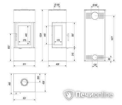 Печь-камин Kratki THOR/VIEW в Астрахани