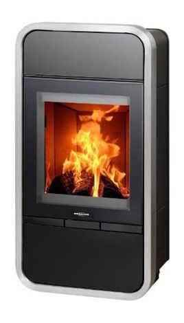 Печь-камин ABX Smart (Trim), черная, нержавеющая сталь в Астрахани