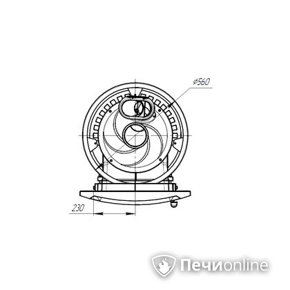 Дровяная печь-каменка Прометалл Атмосфера L короткий топливный канал сетка в Астрахани