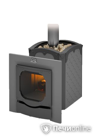 Дровяная банная печь Теплодар Былина-12 Ч Панорама (1.1) в Астрахани