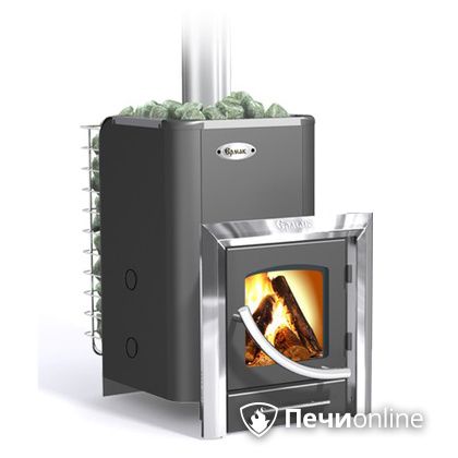 Дровяная банная печь Ермак 12ПС с панорамным стеклом в Астрахани