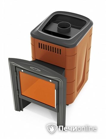 Дровяная банная печь TMF Компакт 2017 Inox Витра терракота в Астрахани