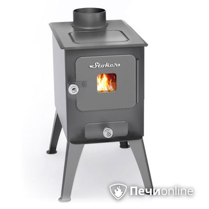 Печь-буржуйка Ермак садовая со стальной плитой со стеклом в Астрахани