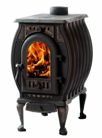 Отопительно-варочная печь Сибирь  чугунная "Сибирь-8" со стеклом в Астрахани