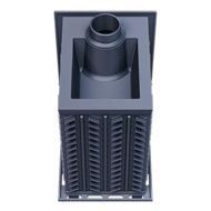 Дровяная банная печь Гефест в сетке-25 (П) чугунная дверца с панорамным стеклом сетка-каменка