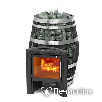 Дровяная банная печь TMF Саяны XXL 2015 Carbon Витра с закрытой каменкой в Астрахани