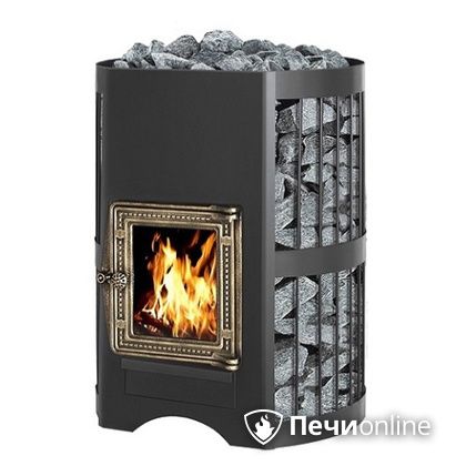 Дровяная банная печь Везувий Скиф Стандарт 22 ДТ-4С без выносного тоннеля в Астрахани