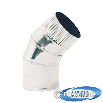 Дымоход УМК Отвод 135° D100 0.5мм нержавейка в Астрахани