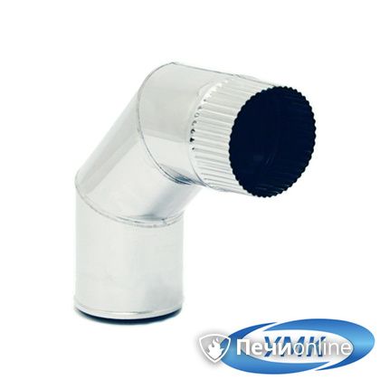 Дымоход УМК Отвод 90° D130 0.5мм нержавейка в Астрахани