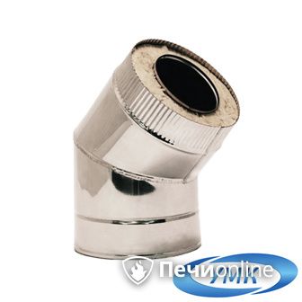 Дымоход УМК Сэндвич-отвод 135°  D150х210 Н+Оц 0.5мм 0.5мм по воде в Астрахани