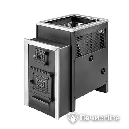 Дровяная банная печь Радуга ПБ-22 с теплообменником 6 мм прочистная дверца усиленная каменка в Астрахани