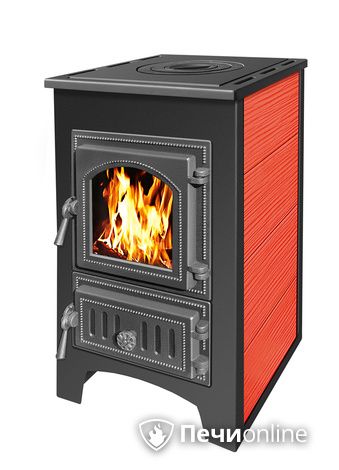 Печь-камин Везувий ПК-01 (270) с плитой 9 кВт красный в Астрахани