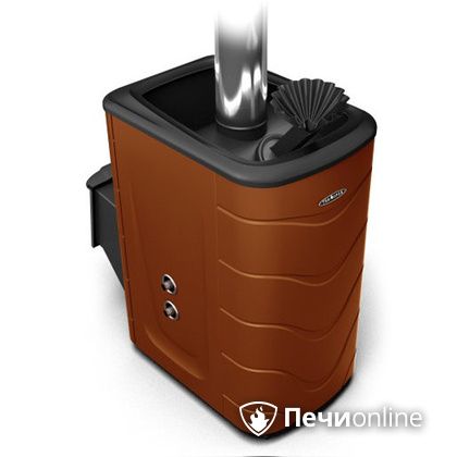 Дровяная банная печь TMF Гейзер 2014 Inox с теплообменником терракота в Астрахани