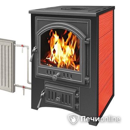Печь-камин Везувий ПК-01(205) с теплообменником красный в Астрахани
