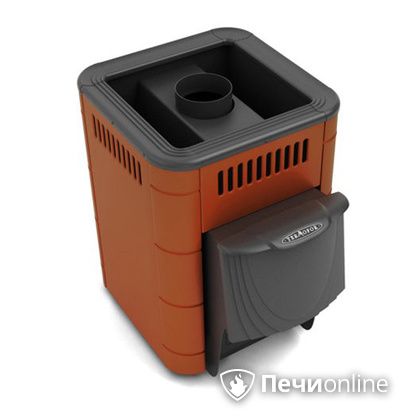 Дровяная банная печь TMF Оса Inox дверь антрацит короткий канал терракота в Астрахани