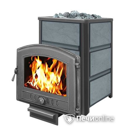 Дровяная банная печь Везувий Легенда 16 (224) в талькохлорите чугун в Астрахани