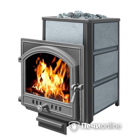 Дровяная банная печь Везувий Легенда 22 (205) в талькохлорите чугун в Астрахани