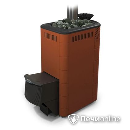 Дровяная банная печь TMF Гейзер XXL 2017 Inox дверь антрацит закрытая каменка терракота в Астрахани