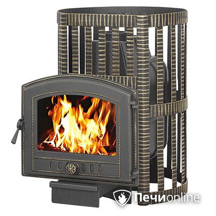 Дровяная банная печь Везувий Легенда Ковка 28 (224) чугун в Астрахани