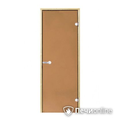 Дверь для бани Harvia Стеклянная дверь для сауны 7/19 коробка сосна бронза  D71901М в Астрахани